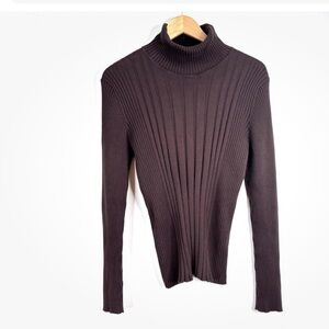Jones New York Chocolate Brown Turtleneck Sweater
